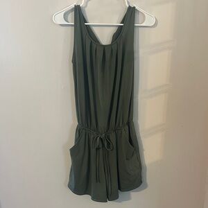 Zenana Outfitters Olive Green Scoop Neck Romper
